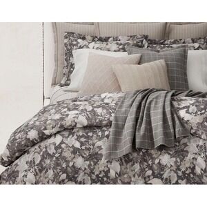 Ralph Lauren Full‎ Queen Gray Floral Avery Luxe Cotton Duvet Cover $500
